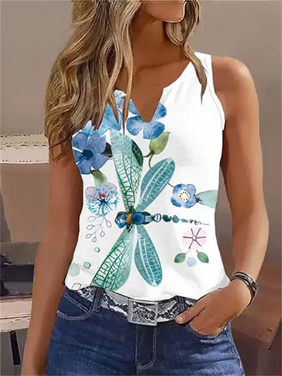 Sleeveless V-neck Vest 3D Digital Printing European And American