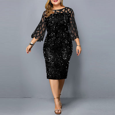 Plus Size Sequin Party Dress for Women – Sexy Night Club Dress