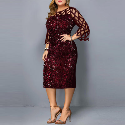 Plus Size Sequin Party Dress for Women – Sexy Night Club Dress