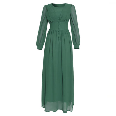 Long Sleeve Chiffon Dress for Muslim Women