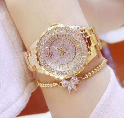 Hot new starry women's watch full brick automatic non-mechanical ladies watch student fashion watch waterproof