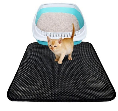 Double Layer Litter Cat Bed Pads Pet Cat Litter Mat Trapping Pets Litter Box Mat Pet Product Bed For Cats House Clean Mat