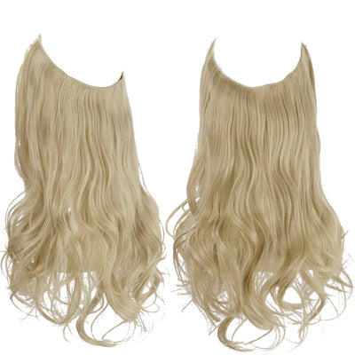 Wig Female Fish Line Type Long Curly Hair Chemical Fiber Extension Piece Matte High Temperature Silk Fish Silk Thread Wig Piece