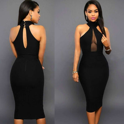 Sexy Halter Neck Party Dress with MIDI Skirt