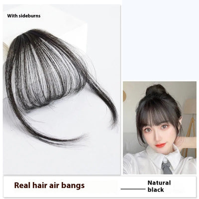 European And American Real Hair Bangs Wig Set Clip-in Bang Women's Natural Light