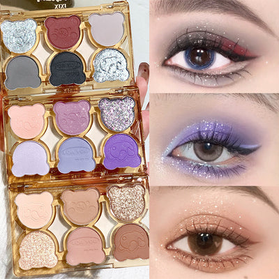 Six Color Eyeshadow Cool Diamond In The Debris Contrast Color Makeup Smoky Cut-off Eye Makeup