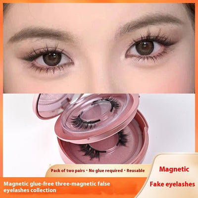 Magnetic Glue-free Three False Eyelashes Suit Collection Use Natural Simulation Long-lasting