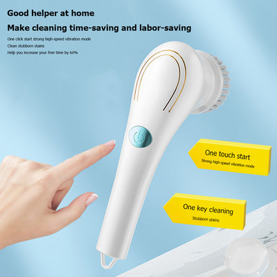 Multifunctional Electric Handheld Kitchen Household Dishwashing Brush Handheld Scrubber Bathtub Sink Bathroom Kitchen Tile Cleaning Tool Drill Brush Set With 5 Heads