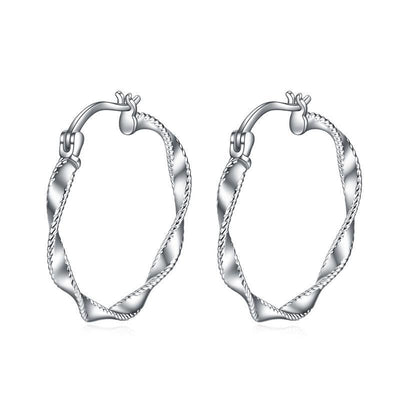 Circle Endless Hoop Earrings Twist Jewelry Gifts 30MM Hypoallergenic