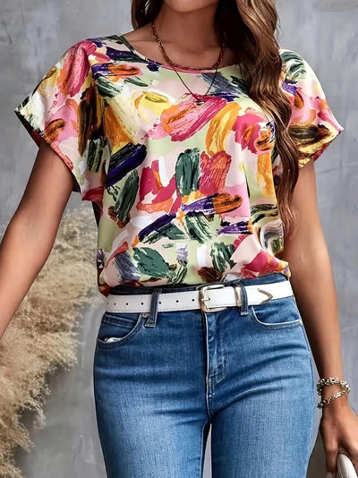 Women's Full Printed Short Sleeve