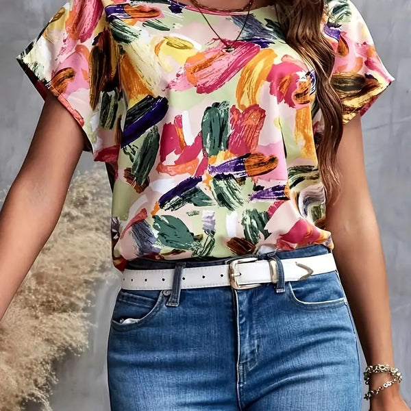 Women's Full Printed Short Sleeve