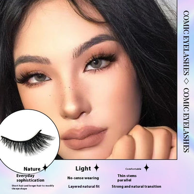 Women's One-piece Five-pair Cat Eye Oblique Flying Stage Makeup Thick Cat Eye Eyelash