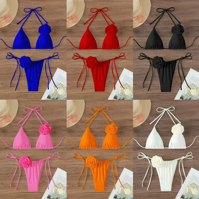 Three-dimensional Flower Women's Swimsuit Bikini Suit Fashion