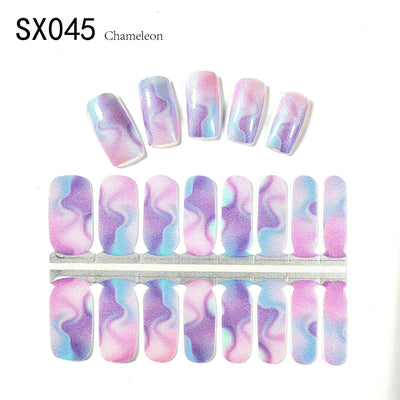 Starry Sky Nail Stickers Oil Film Color Changing