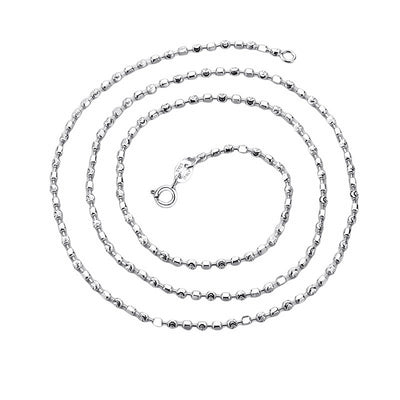 Sterling Silver Moon Beads Hexagon Beads Necklace For Women