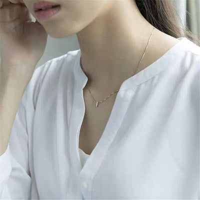 S925 Sterling Silver Small Water Drop-shaped Clavicle Chain