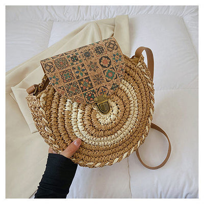 Shoulder Straw-weaved Crossbody Beach Casual Ethnic Style Mini And Simple Handmade Beach Bag