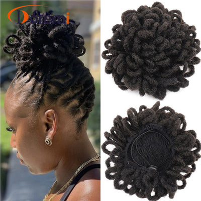 African Wig Bun Hair Bag Drawstring Dreadlocks Afro Hair Bag