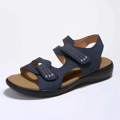 Wedge Hook And Loop Fastener Platform Large Size Casual Beach Sandals