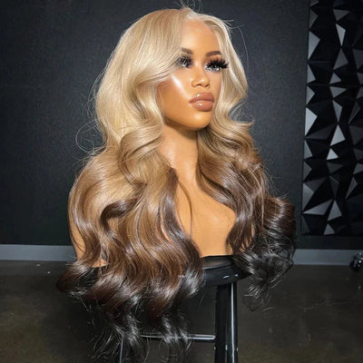 Highlight Honey Blonde Loose Wave Lace Front Wigs For Women